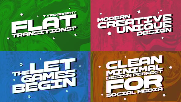 Videohive Flat Typography Transitions