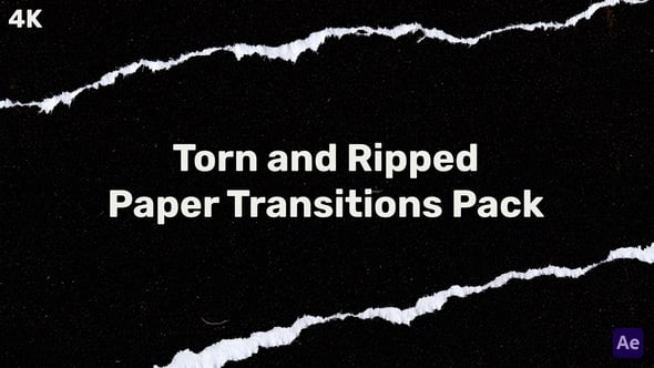 Videohive Torn and Ripped Paper Transitions Pack (2 Versions)