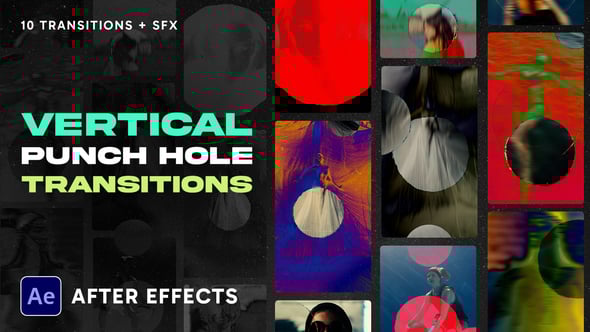 Videohive Vertical Punch Hole Transitions