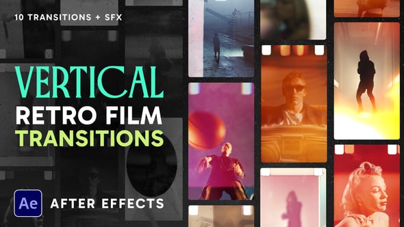 Videohive Vertical Retro Film Transitions