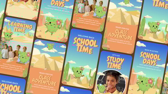 Videohive Cute Cactus Dessert Theme Education Story