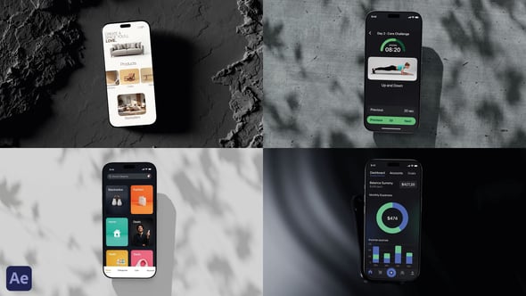 Videohive Smartphone Screen Dynamic Mobile App or Website Promo | Set of 5 Themes