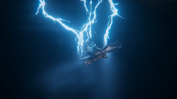 Videohive thunder eagle logo intro