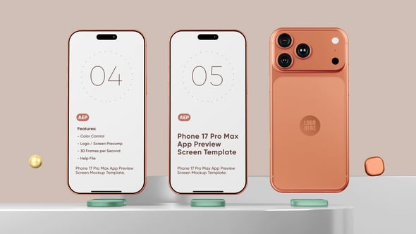 Videohive Phone 17 Pro App Preview Screen Template