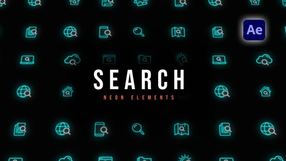 Videohive Search Neon Icons
