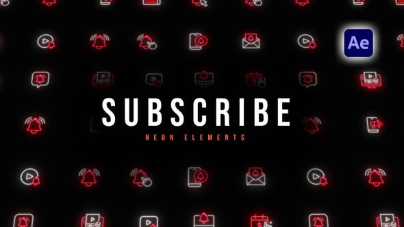 Videohive Subscribe Neon Elements