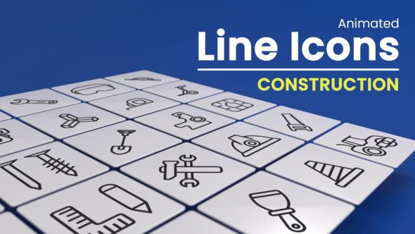 Videohive 50 Animated Construction Line Icons