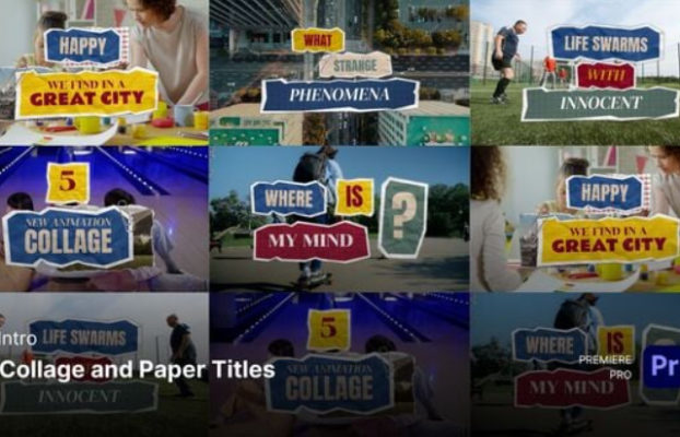 Videohive Intro – Collage and Paper Titles Premiere Pro Templates