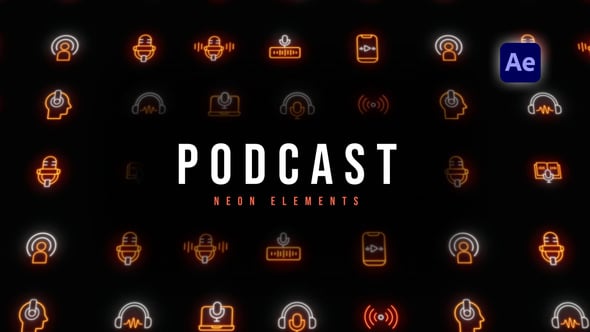 Videohive Podcast Neon Elements