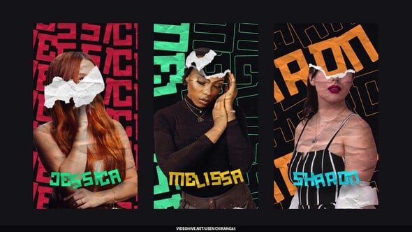 Videohive Collage Elements Crumple Tape Stories