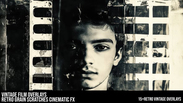 Videohive Vintage Film Overlays Retro Grain Scratches Cinematic FX