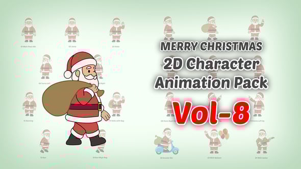 Videohive Merry Christmas 2D character Animation Pack Vol 8