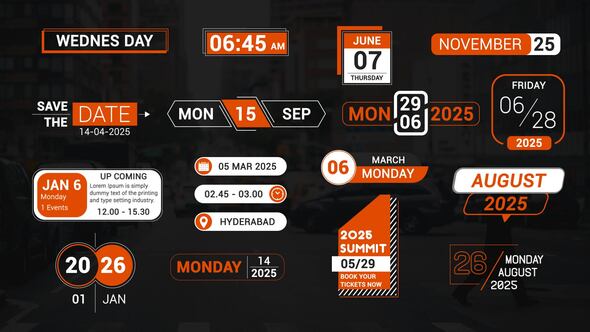 Videohive Time And Date Titles Pack 60448798