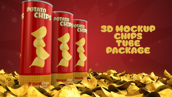 Videohive 3D Mockup Chips Tubes