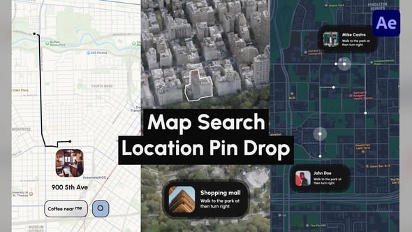 Videohive Map Search & Location Pin Drop