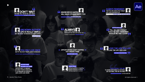Videohive Quotes Titles Photo AE