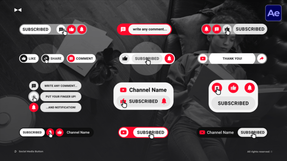 Videohive Social Media Buttons  AE
