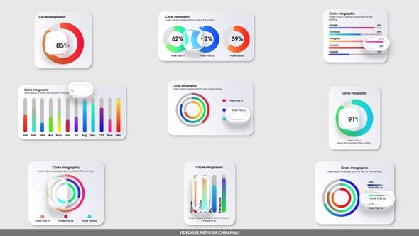 Videohive Infographics Glass Titles