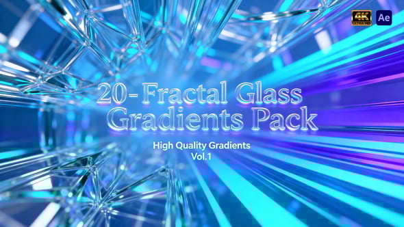 Videohive 20-Fractal Glass Gradients Background Pack
