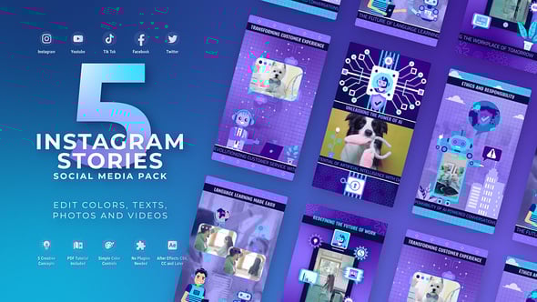 Videohive AI Chatbot Vertical Reel – Artificial Intelligence Agent AI Promo