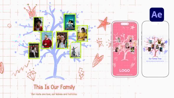 Videohive Friends & Family Tree Collage Reveal