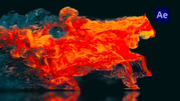 Videohive Flaming Horse Logo Reveal