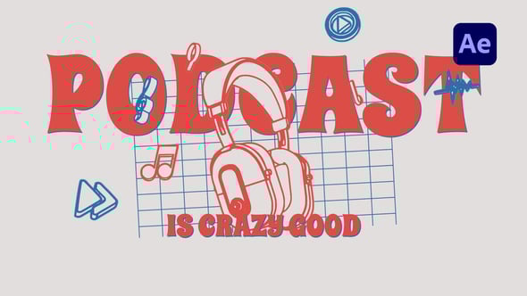Videohive Duotone Outline Podcast Intro