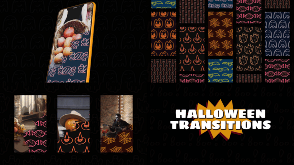 Videohive Halloween Brush Transitions
