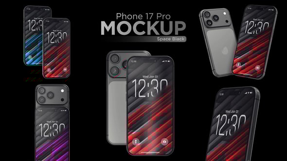 Videohive App Promo | Phone 17 Pro Black Mockup
