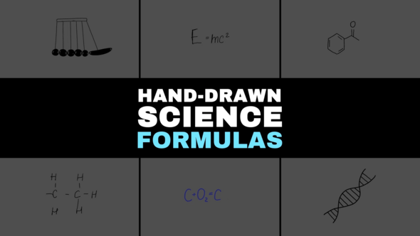 Videohive Hand Drawn Science Formulas and Diagrams for After Effects