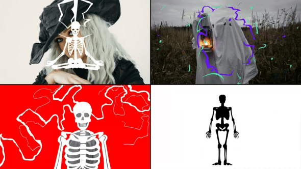Videohive Halloween Skeletons Transitions for After Effects