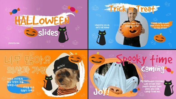 Videohive Kids Halloween Typography Slideshow for After Effects