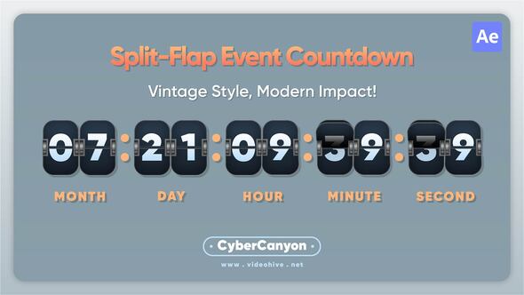 Videohive Split Flap Event Countdown