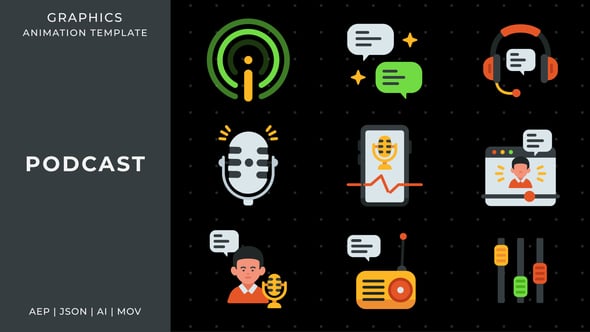 Videohive Podcast graphic animation template | After Effects