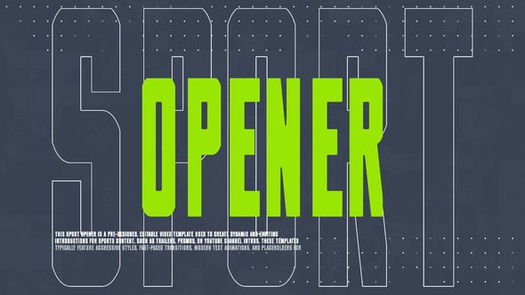 Videohive Sport Opener 60066902