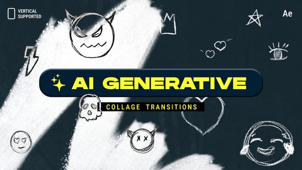 Videohive AI Generative Collage Transitions | Vertical | After Effects