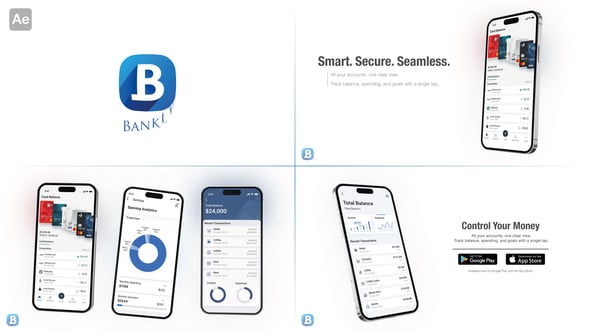 Videohive Smartphone App Promo Mockup – 3 Scenes Commercial After Effects Template