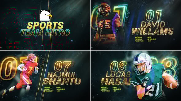 Videohive Powerful Sports team Player Promo || Player Profiles
