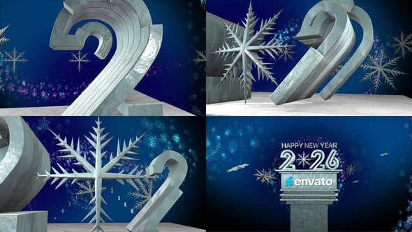 Videohive New Year Greetings 2026 With Snowflake