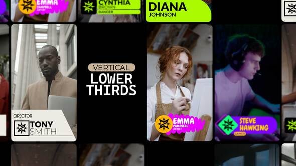 Videohive Vertical Lower Thirds 59716536