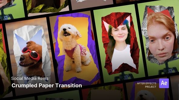 Videohive Reels – Crumpled Paper Transition After Effects Project Files