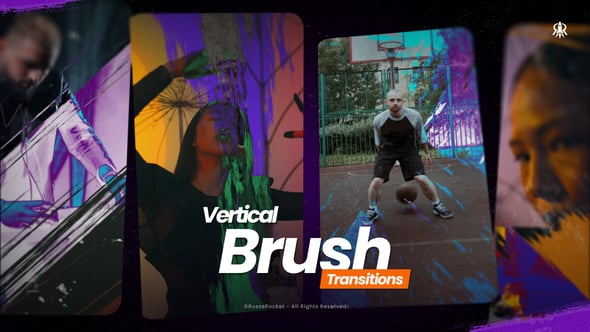 Videohive Vertical Brush Transitions 60377317