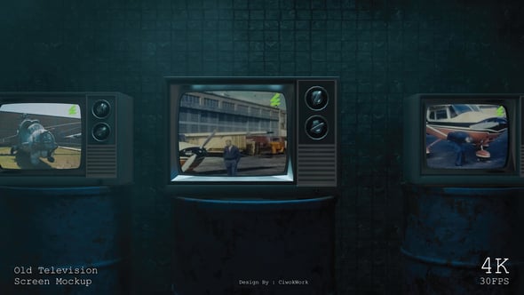Videohive Old Television Screen Mockup 60203113