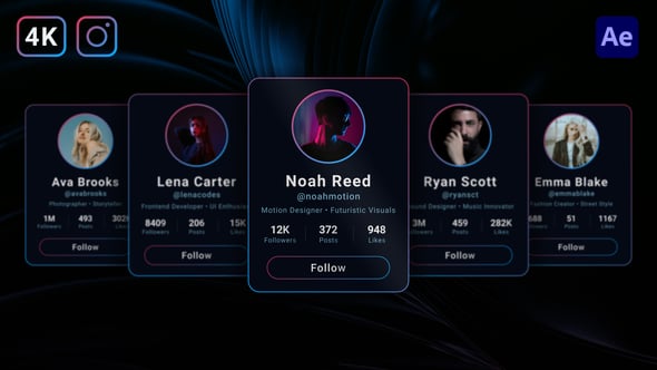 Videohive Profile Cards Carousel