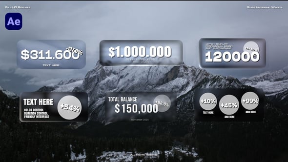 Videohive Glass Infographic Widgets