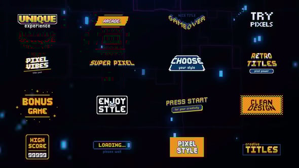 Videohive Pixel Titles 58760304