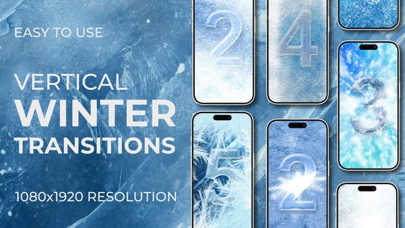Videohive Winter Frost Ice Snowball Vertical Transitions