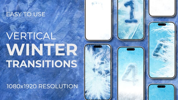 Videohive Snow Freeze Winter Christmas Vertical Transitions