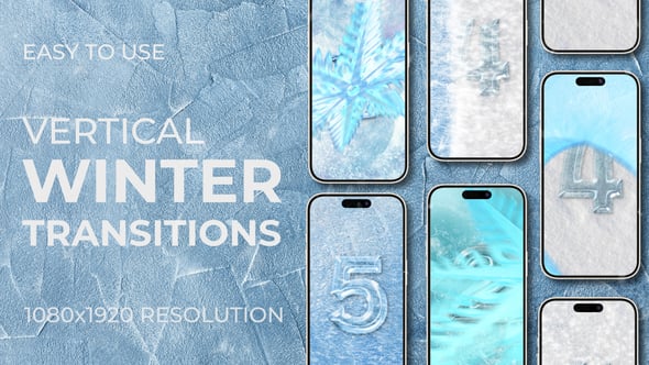 Videohive Winter Snowflakes Christmas Vertical Transitions
