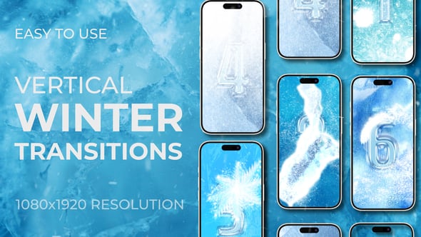 Videohive Ice Frost Snowflakes Christmas Vertical Transitions